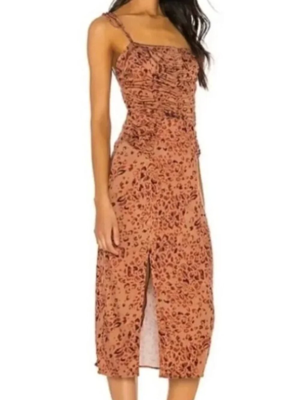 Free People Women's "Show Stopper" Midi Dress In Leo Combo Colorway XL